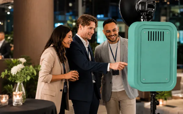 Fotobox mit Sofortdruck an einer Messe